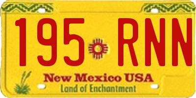 NM license plate 195RNN