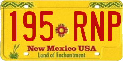 NM license plate 195RNP