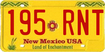 NM license plate 195RNT