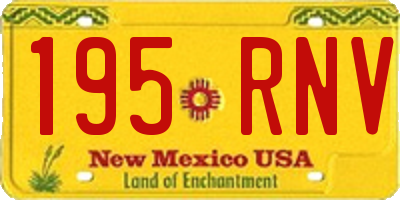 NM license plate 195RNV