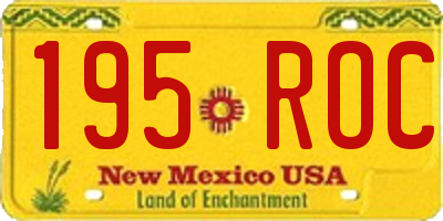 NM license plate 195ROC