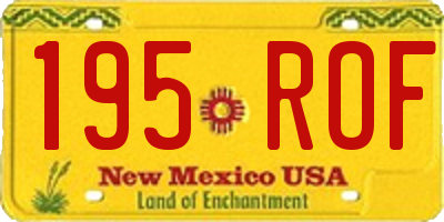 NM license plate 195ROF
