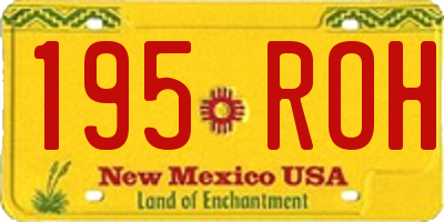 NM license plate 195ROH