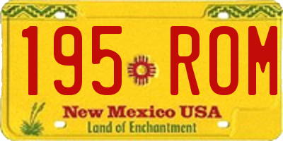 NM license plate 195ROM