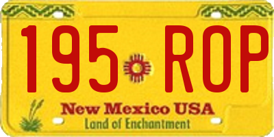NM license plate 195ROP