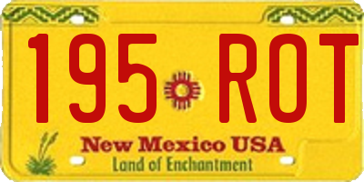 NM license plate 195ROT