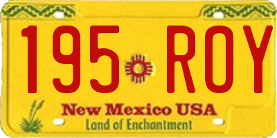 NM license plate 195ROY