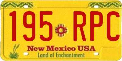 NM license plate 195RPC