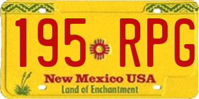 NM license plate 195RPG