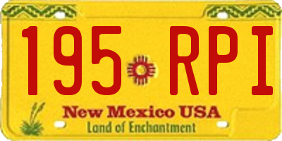 NM license plate 195RPI