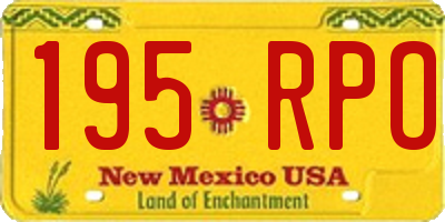 NM license plate 195RPO