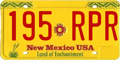 NM license plate 195RPR