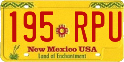 NM license plate 195RPU