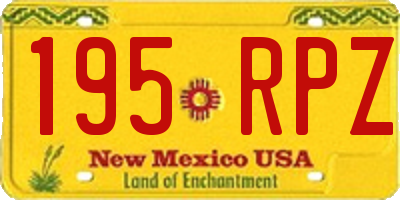 NM license plate 195RPZ