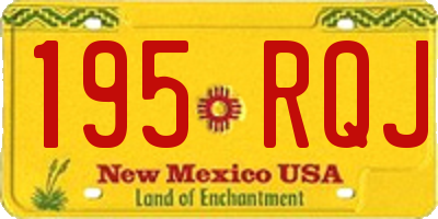 NM license plate 195RQJ