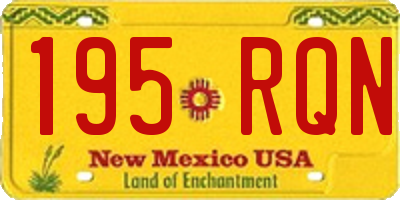 NM license plate 195RQN
