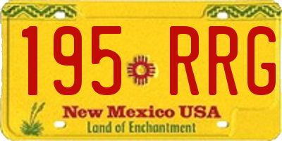 NM license plate 195RRG