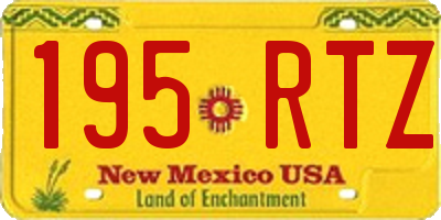 NM license plate 195RTZ