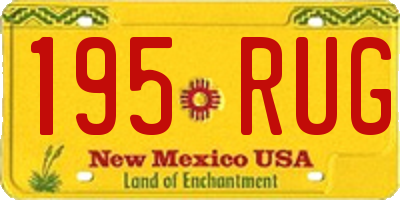 NM license plate 195RUG
