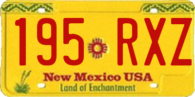 NM license plate 195RXZ