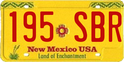 NM license plate 195SBR