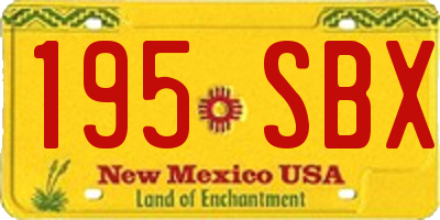 NM license plate 195SBX