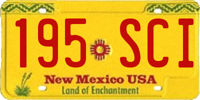 NM license plate 195SCI