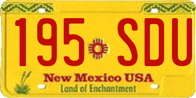 NM license plate 195SDU