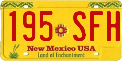 NM license plate 195SFH