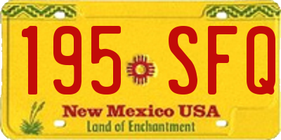 NM license plate 195SFQ
