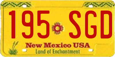 NM license plate 195SGD