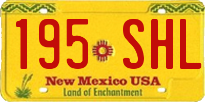 NM license plate 195SHL