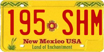 NM license plate 195SHM