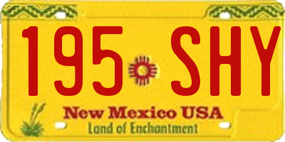 NM license plate 195SHY