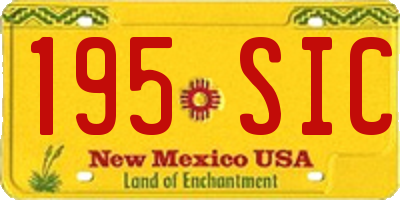 NM license plate 195SIC