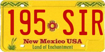 NM license plate 195SIR