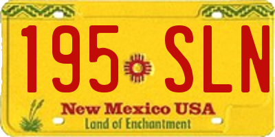 NM license plate 195SLN