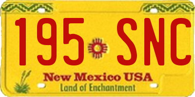 NM license plate 195SNC