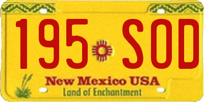 NM license plate 195SOD
