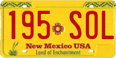 NM license plate 195SOL
