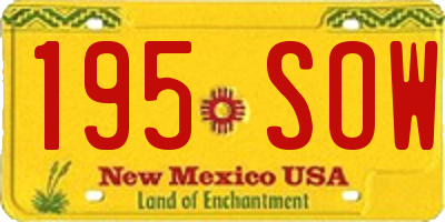 NM license plate 195SOW