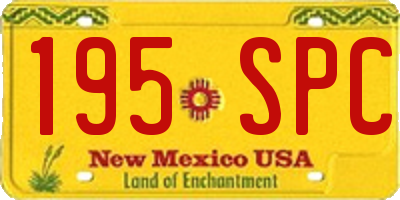 NM license plate 195SPC