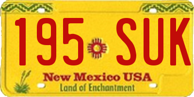 NM license plate 195SUK
