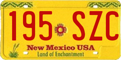 NM license plate 195SZC