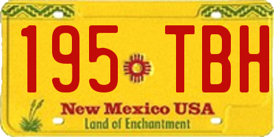 NM license plate 195TBH