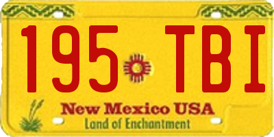NM license plate 195TBI