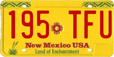 NM license plate 195TFU