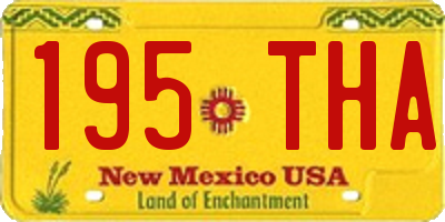 NM license plate 195THA