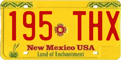 NM license plate 195THX
