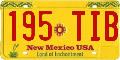 NM license plate 195TIB